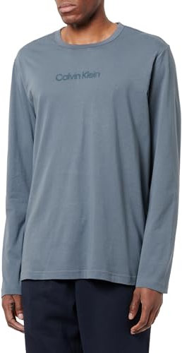 Calvin Klein Men’s Long Sleeve Crew Neck Top, Grey (Turbulence), M