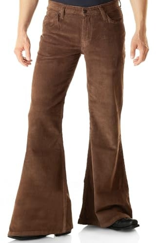 COMYCOM Herren Cord Schlaghose braun W34/L36
