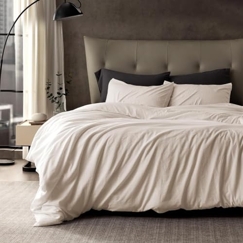 Lanqinglv Bettwäsche 140x200 Beige Unifarben aus Mikrofaser für Allergiker | ÖKO-TEX Zertifiziert,4 Jahreszeiten Set,Deckenbezug Atmungsaktiv Bettbezug und 1 Kissenbezüge 80x80 mit Reißverschluss