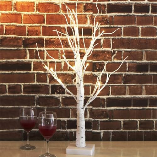 Luce Dell'albero a LED per la Decorazione Della Stanza, Lampade Estetiche per il Soggiorno, Simpatica Luce Dell'albero di Betulla per la Decorazione, Buone Idee per il Natale (Bianco)
