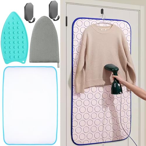 Portable Ironing Mat for Table Top Iron Pad for Countertop Thick Ironing Blanket Over the Door Steamer Pad Washer Dryer Heat Resistant Mat Travel Ironing Board (Large 47.2x23.6)