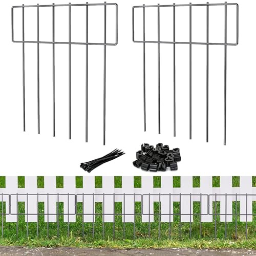 Tier-Absperrzaun, 30-teiliges Set, 33 cm (L) x 43 cm (H), Gartenzaun ohne Graben, mit 5 cm Spike-Abstand, kleine Metall-Zaunpaneele, Blocker für Haustiere, Hunde, Katzen und Kaninchen