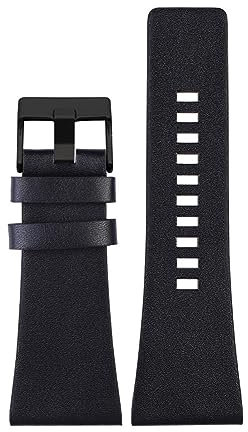 TVKSIPAR Echtes Leder-Armband, Passend For Diesel DZ7406 DZ7408 DZ4280 DZ4343 Uhrenarmband 22 Mm 24 Mm 26 Mm 28 Mm 30 Mm 32 Mm Herrenarmband(Black black clasp,32mm)