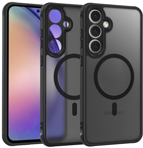 ZYIMOU für Samsung Galaxy A54 5G Hülle Kompatibel mit Magnet, Handyhülle Magnetisch für Samsung Galaxy A54 5G kameraschutz Rückseite Dünn Stoßfest Schutzhülle (Schwarz)
