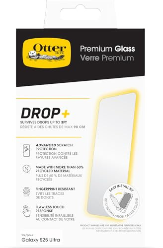 OtterBox Premium Glass Screen Protector for Samsung Galaxy S25 Ultra | Tempered Glass, Advanced Scratch Protection, Survives Drops up to 3 ft, No Retail Packaging