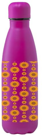 Docliick - Botella agua deportiva Acero Inoxidable, Térmica 790ml, botella con dibujos originales exlusivos y frases motivadoras. Cantimplora Aislamiento Doble Pared.Dibujo de Girasoles