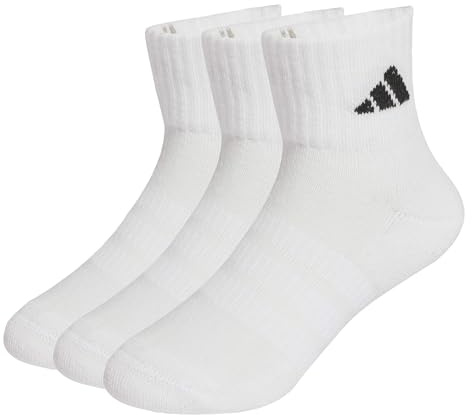 adidas Unisex Kinder Cushioned Sportswear Ankle Socks 3 Pair Pack, white/white/black, 3-4 Years