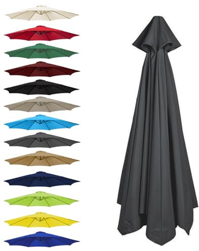 CMJYMX Toile De Rechange pour Parasol 6 Baleines: 2,0/2,5/2,7/3,0 M, 8 Baleines : 2,0/2,3/2,7/3,0/3,5 M(Gray,6 Ribs: 300CM/9.8FT)