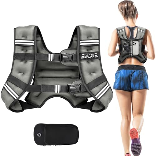 BAGAIL Weighted Vest for Strength Training, Bust Size Adjustable, Convenient Pocket, Iron Sand Weighted Vests, Ideal for Gym Workouts, Yoga Training and Aerobic Exercises