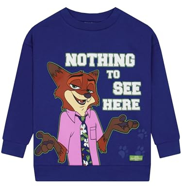 Disney Felpe Bambini, Felpe Zootropolis per Ragazzi, Pullover Nick Wilde per Bambini, Abbigliamento in Cotone per Ragazzi