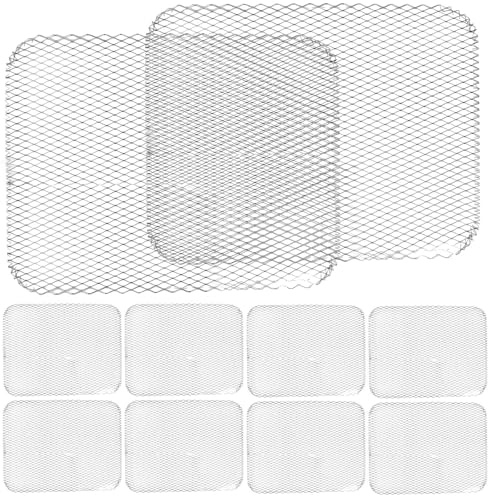 WEKADRIN 10pcs Disposable Aluminum Grill Screens Bbq Grill Mesh Mat Non-stick Rectangular Net for Outdoor Barbecue Prevents Food Falling