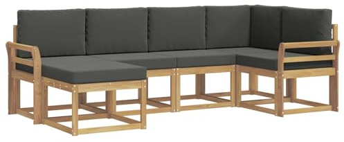 vidaXL Outdoor-Sofagarnitur 6 pcs Weiß und Anthrazit Polyester, Garten-Sofa, modernes Outdoor-Komfort-Set, langlebige Sitzgarnitur für Entspannung und Terrasse