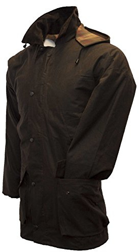 Walker & Hawkes - Giacca in cera da uomo, non imbottita, da caccia, colore: marrone, Marrone, XS