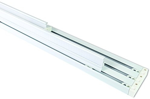 Rapid Teck® Aluminium Gardinenschiene 110cm Länge Flächenvorhang Schiene 3-läufig für Schiebevorhang