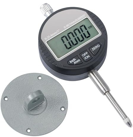 AUTOUTLET Digitale Messuhr 0.001mm/0.00005''Digital Messtaster 0-25.4mm/1'' Messbereich Digital Indikator Messgerät Nullstellung Dial Test Indicators für Labor Werkstatt usw
