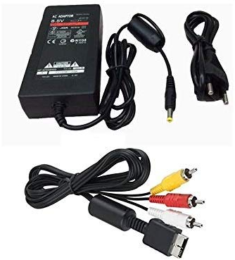 DARLINGTON & Sohns Kit d'Accessoires pour Playstation 2 Slim PS2 - Adaptateur AC, Câble TV, Câble de Charge et d'Alimentation