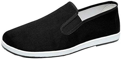 Pantofole in Stile Cinese Kung Fu Arti Marziali Scarpe Tai Chi Suola in Gomma Unisex Nero Taglia 41