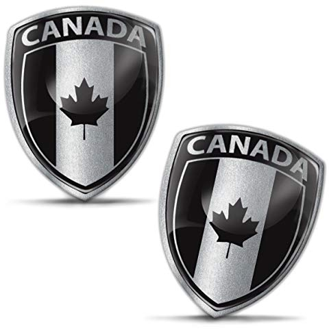 Biomar Labs® 2 x Aufkleber 3D Gel Silikon Abzeichen Stickers Auto Motorrad Fahrrad Fenster Tür PC Handy Tablet Laptop Kanada Kanadische Canada Ahornblatt Flagge Fahne Flag F 144