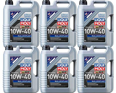 ILODA 6X Original Liqui Moly 5L MoS2 Leichtlauf 10W-40 Motoröl Motorenöl Motoroil Oil