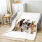 Kinder Decke 150x200cm Süß Hund Muster Kuscheldecke Microfaser für Jungen Mädchen Wohndecke Tier Haustiere Flanell Fleecedecke Weich Atmungsaktiv