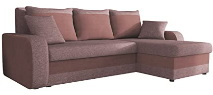 Mirjan24 Ecksofa Kristofer, Design Eckcouch, Couch mit Schlaffunktion, Zwei Bettkasten, Wohnlandschaft, Bettfunktion L-Form Sofa, Ottomane universell (Matana 14 + Uttario Ve. 2955)