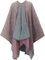 DiaryLook Damen Poncho Schal Winter Cardigan Übergroße Cape Elegant Poncho Für Frauen Umhang Damen Warm Geschenk Für Mutter Mittelgrau Rosa