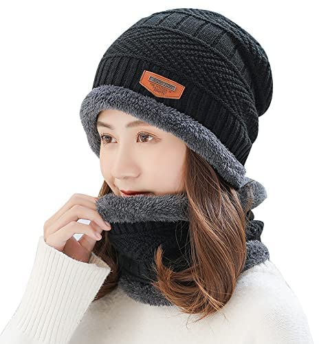 ZPPLD Damen Beanie,Mütze Damen,Winterhaube Damen,Wintermütze für Damen,Wintermütze mit Weichem Innenfutter Gefütterte Strickmütze