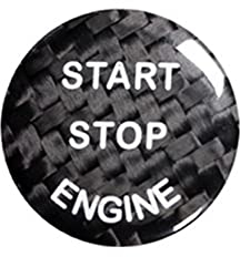 ontto Auto Start Stop Engine Knopf Schalter Aufkleber Passt für BMW X5 X6 E70 E60 E71 E83 E84 E89 E87 E90 E91 E92 E93 Kohlefaser Zündknopf Schalter Taste Abdeckung Ersetzen Trim Aufkleber-A Schwarz