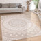 Paco Home Outdoor Teppich wetterfest & robust modernes Mandala & Boho Design pflegeleicht & flachgewebt für Balkon, Terrasse, Garten, Wohnzimmer & Küche Ethno Mandala, Grösse:160x220 cm, Farbe:Sand
