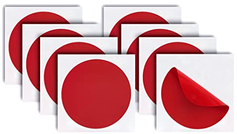 Adesivi Anticolisione Vetro 8 Cerchi in Vinile Adesivo Antiurto Persone e Uccelli per Finestra Vetrina (12 cm, rosso)