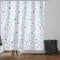 VIROSA Blue/Pink Floral Shower Curtain Anti Mould, Mildew Resistant | Size 180x180 cm (71 x 71 Inch) | Water Repellent Fabric | 100% Polyester