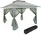 tectake® Carpa Repelente al Agua, Estructura de Acero, Cenadores para Jardin, Mosquiteras, Carpa Playa, Pergolas de Jardin Exterior, Toldo Camping - 364x364x294 cm Gris Oscuro