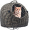 INLIFE Katzen-Transportkorb Grau 45x35x35 cm Natürliche Weide,1.85kg,170904