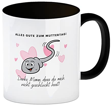 Danke Mama, dass du mich nicht geschluckt hast Kaffeebecher in schwarz eine lustige Tasse zum Muttertag Kaffeetasse
