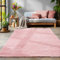SIMPEX Flauschiger Teppich Wohnzimmer Schlafzimmer Läufer Flur Esszimmer Küchenteppich Hochflor Einfarbig Modernes Design 30 mm Florhöhe Kuschelweich, Rosa, 300 x 400 cm