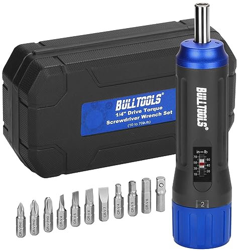 BULLTOOLS Torque Screwdriver Wrench Set, 10 to 70 Inch Pounds Torque Wrench Set for Bike Repairing and Mounting