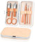Maniküre Set – Edelstahl Nagelknipser & Nagelhautentferner – 7-in-1 Pediküre Set mit Nagelhautschere, Cuticle Remover für eingewachsene Zehennägel und dicke Nägel (Roségold)