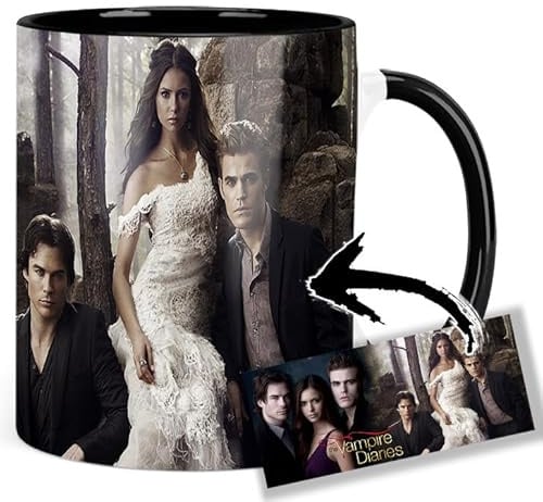 The Vampire Diaries Ian Somerhalder Paul Wesley Nina Dobrev A Tasse Innen & Henkel Schwarz Keramikbecher Mug