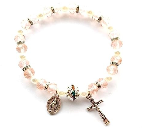Kristall Für Kreuz Armband Elastische Perlen Stretch Rosenkranz Mit Kruzifix Und Für Frauen Mädchen Jewe Kreuz Anhänger