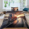 OPSREY Lorries Waschbar Bed Linen Sets Zip-Verschluss Trucks Bettdeckenbezug Satin Bettbezug Mit Kopfkissenbezügen Bettwäsche Set Verschiedene Größen Single（135x200cm）