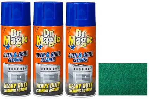 3X Dr Magic Oven and Grill Cleaner Spray (3X 390 ml)- Effortlessly and Effectively Remove All Stubborn Food Residues and Grease from Oven and Grill