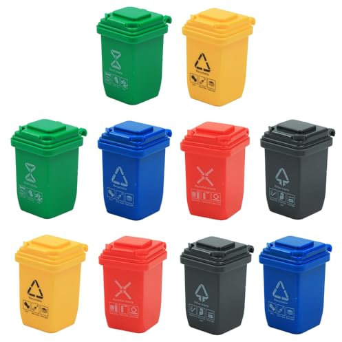 SHIDXIB Lot de 10 mini poubelles créatives miniatures pour tri sélectif