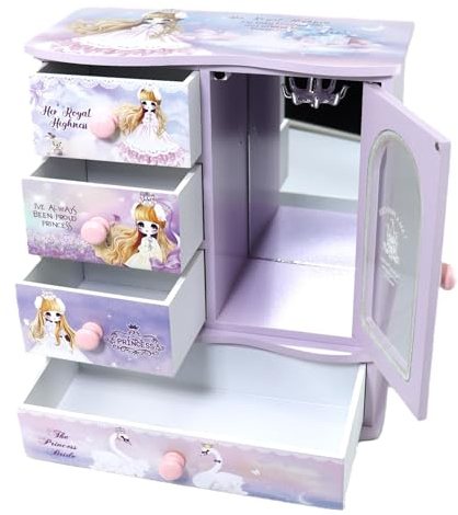 JIUYUAEZ Schmuckkästchen für Mädchen, violett, für kleine Mädchen, Geburtstag, Weihnachten, Geschenk, Kinder-Schmuckschatulle