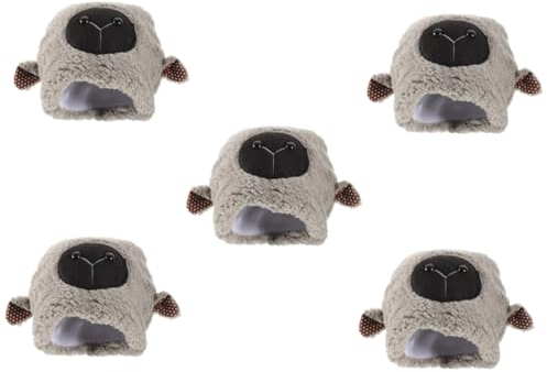 HEMOTON 5St Hut mit Lammohren Kinderkleid Kinder-Outfits Schafohrhut Kappen Tiara flauschige Mütze Schaf Kopfbedeckung Karikatur Schaf Ohren Vermieter Hut Stirnband Requisiten Sherpa