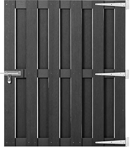 Mengtu WPC Gartentor 100x112cm, grau, mit Gleitverschluss - stabil & wetterfest Model318103