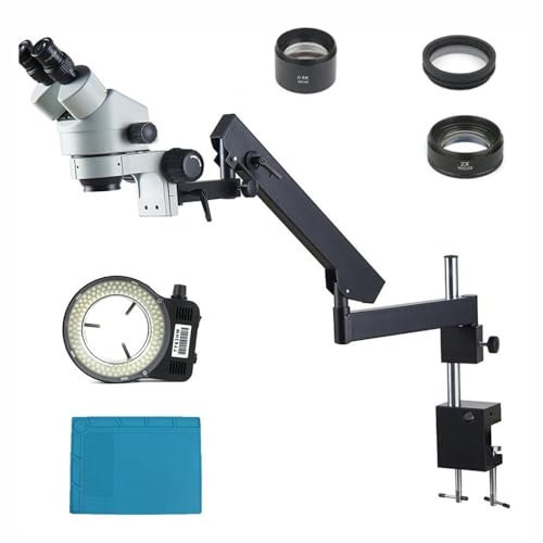 Mikroskop-Zubehör-Kit Simul-Fokal 3,5X-90X Trinokular Stereo Mikroskop Gelenkarm Klemme Mikroskop 0,5X 2,0X Hilfs Objektiv 144 licht Mikroskopische Objektträger