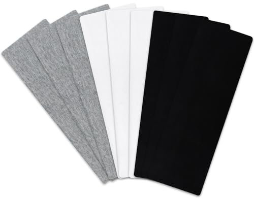 CYIOU 9 Pezzi Fascia Capelli Elastica Fasce per Capelli Comodo Fasce per Capelli Donna per Donne O Uomini Sport Yoga Pulizia del Viso (Grigio Bianco e Nero)