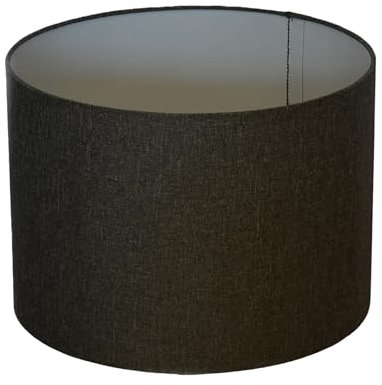 Lampenschirm Ø 25 x 18 cm dunkelgrau Leinenstruktur Zylinderförmig