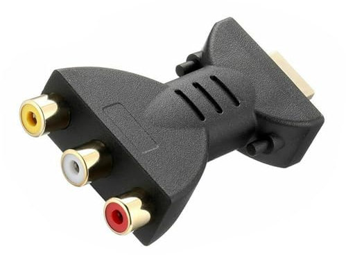 BODYA Adaptateur audio vidéo AV HDMI vers 3 prises RCA pour moniteur Noir