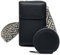 Sunolkie Handytasche zum Umhängen Damen - Kleine Umhängetasche für Damen Stylisch Crossbag Breitem Schultergurt Leder Schultertasche mit Münztasche (Schwarz)